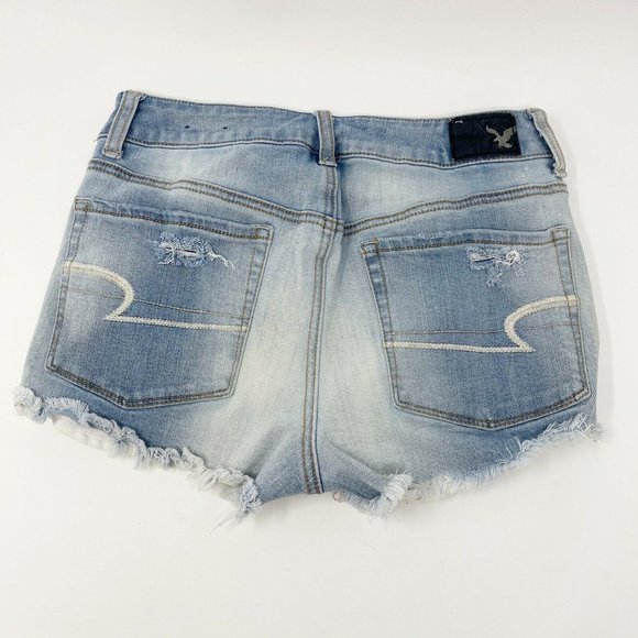 American Eagle Hi Rise Shortie Jean Shorts 2 - Picture 5 of 9